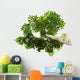 Green Leaf White with Wall Decal