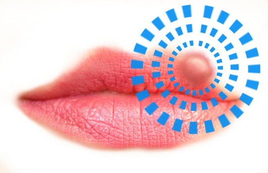 Close up of lips affected by herpes (cold sore) Wall Decal