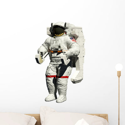 Spacewalking Astronaut shown on a wall