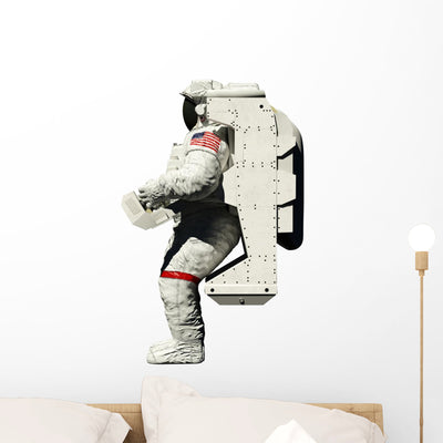 Spacewalking Astronaut shown on a wall