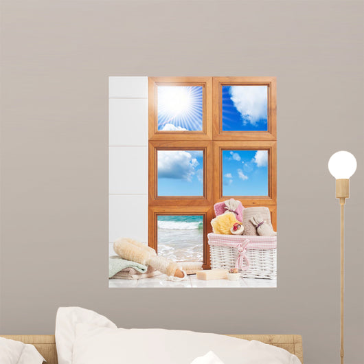 Bathroom Window Wall Mural