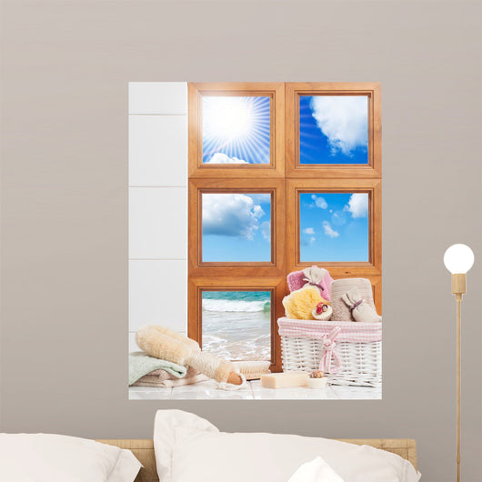 Bathroom Window Wall Mural