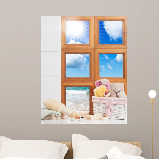 Bathroom Window Wall Mural