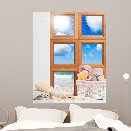 Bathroom Window Wall Mural
