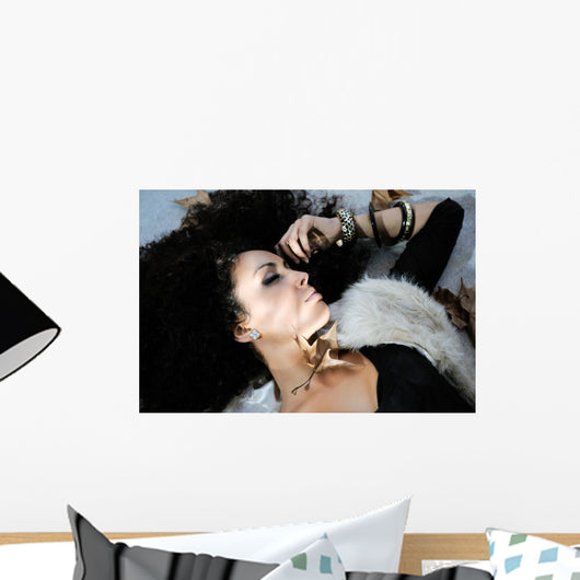 Portrait Young Black Woman Wall Mural