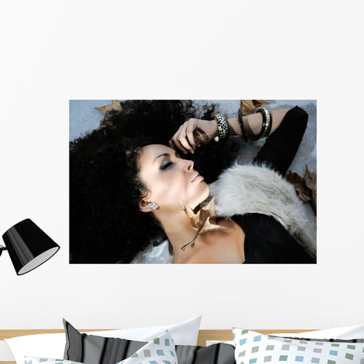 Portrait Young Black Woman Wall Mural