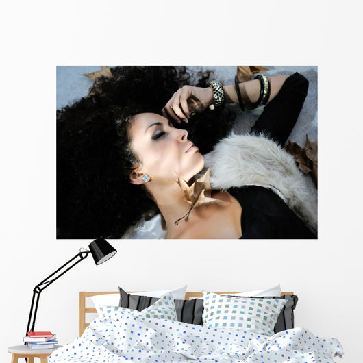 Portrait Young Black Woman Wall Mural