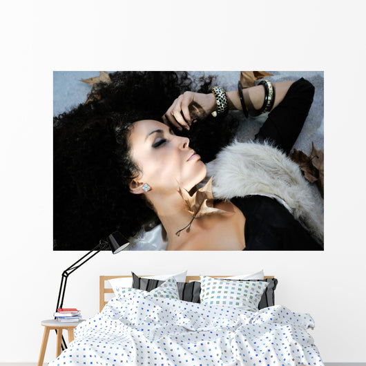 Portrait Young Black Woman Wall Mural