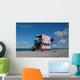 View of Patriotic Lifeguard Tower in South Beach Wall Mural