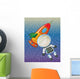 Boy and Rocket Wall Mural