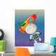 Boy and Rocket Wall Mural
