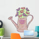 Watering Can with Flowers Wall Decal