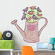 Watering Can with Flowers Wall Decal