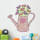 Watering Can with Flowers Wall Decal