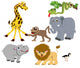 Safari Jungle Animals Wall Decal Sticker Set