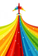 Traveling Rainbow Airplane Wall Decal