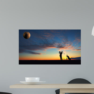 Man Playing Golf shown on a wall