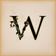 Vintage Initials Letter W