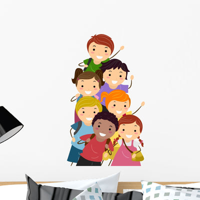 Students shown on a wall