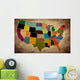Multicolor Grunge Usa Map