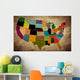 Multicolor Grunge Usa Map