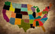 Multicolor Grunge Usa Map