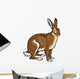 Sitting Brown Hare on White Wall Decal