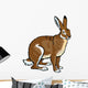 Sitting Brown Hare on White Wall Decal