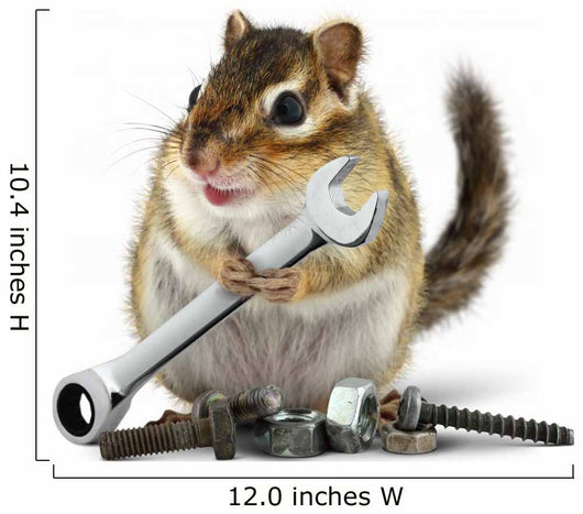 craftsman chipmunk with wrench Wall Decal