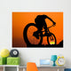 Mountain Biker Silhouette Wall Decal