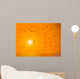 Flying Birds Against Orange Sunset Wall Mural