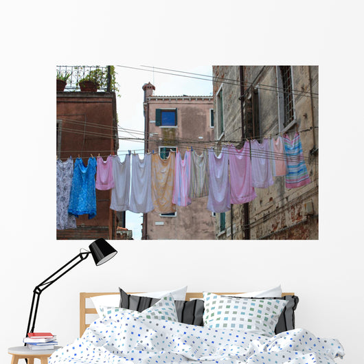 Clothes Hanging Wall Mural