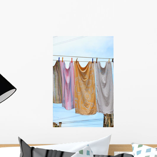 Clothes Hanging Wall Mural