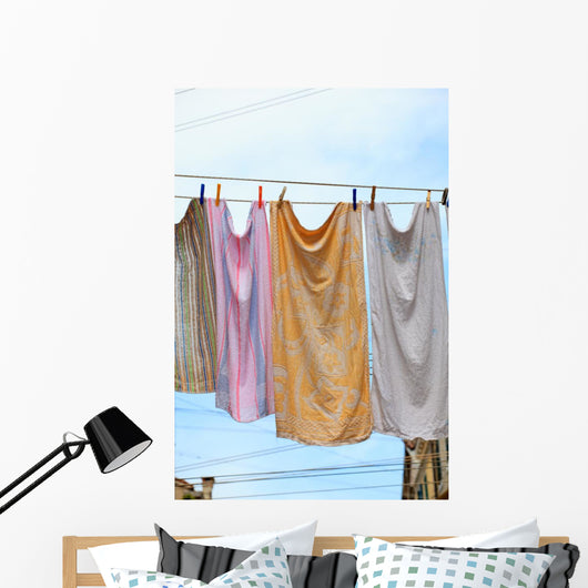 Clothes Hanging Wall Mural