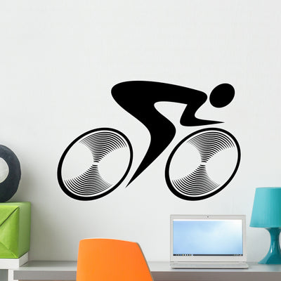 Icon Cyclist shown on a wall