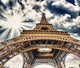 Upward Fisheye Eiffel Tower Wall Mural