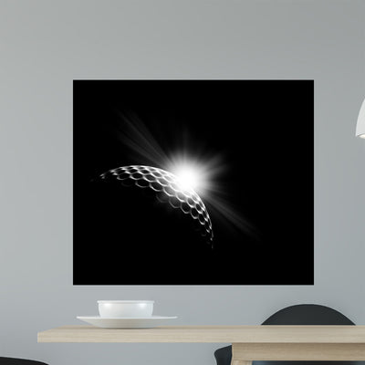 Golf Ball shown on a wall
