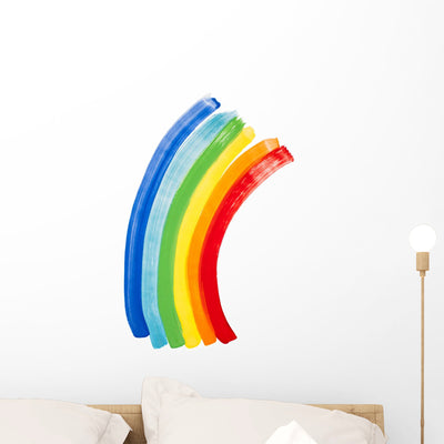 Watercolor Rainbow Wall Decal shown on a wall
