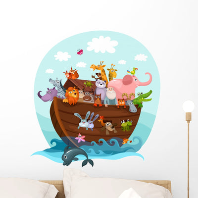 Noahs Ark Wall Decal shown on a wall