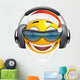 DJ Emoticon Santa Wall Decal