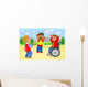 Two Children Playing Volleyball Wall Mural
