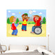 Two Children Playing Volleyball Wall Mural