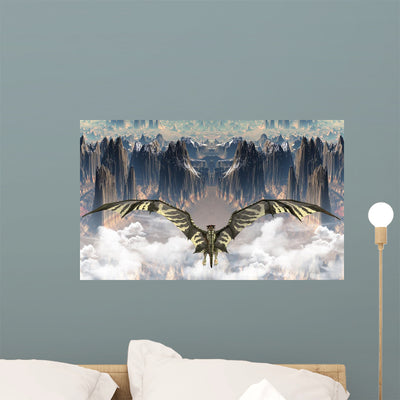 Fantasy Land with Dragon shown on a wall