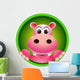Cute Hippo Head Wall Decal