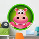 Cute Hippo Head Wall Decal