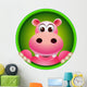 Cute Hippo Head Wall Decal