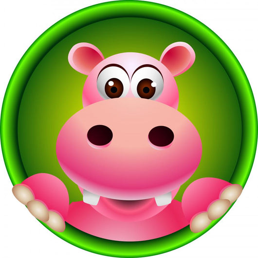 Cute Hippo Head Wall Decal