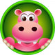 Cute Hippo Head Wall Decal