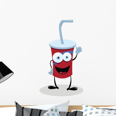 Funny Fast Food Drink Wall Decal shown on a wall