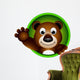 cute bear head cartoon Wall Decal